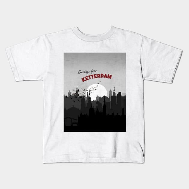 Ketterdam Vintage Greeting Card (Six of Crows) Kids T-Shirt by hbaileydesign